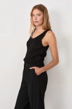 ETAM Top de tirantes de punto NEGRO