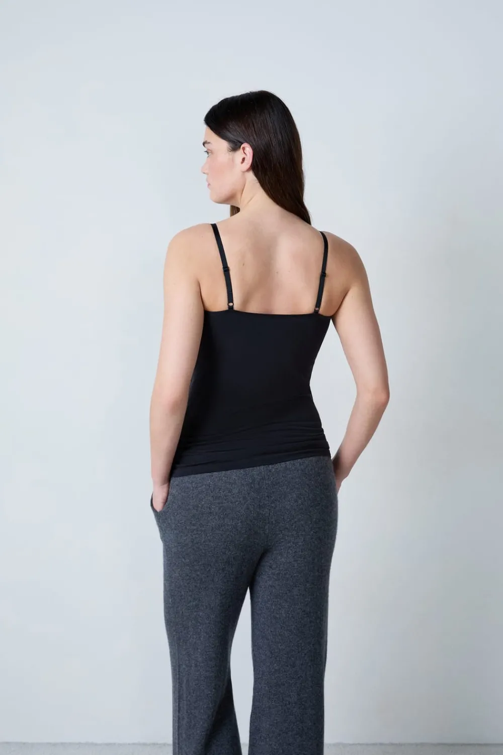 Hot ETAM Top de tirantes finos de lactancia NEGRO