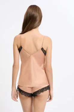 Clearance ETAM Top satinado con detalles de encaje ARENA