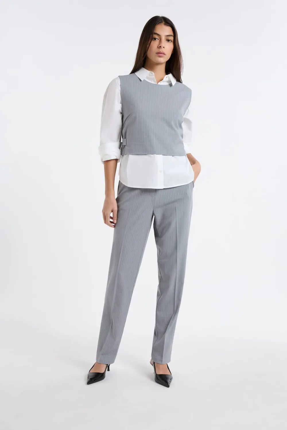 Hot ETAM Top sin mangas a rayas GRIS