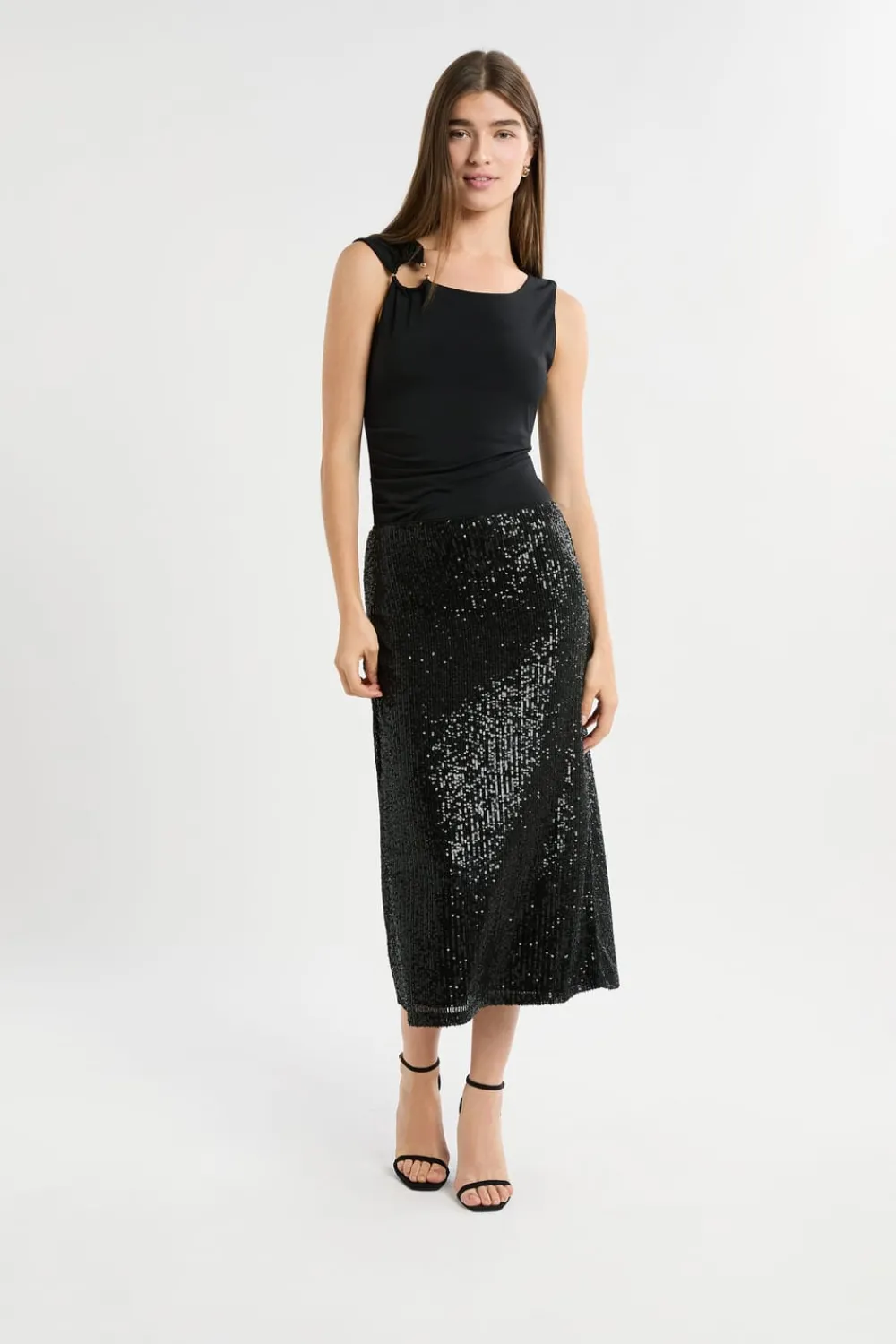 Discount ETAM Top sin mangas con anilla NEGRO
