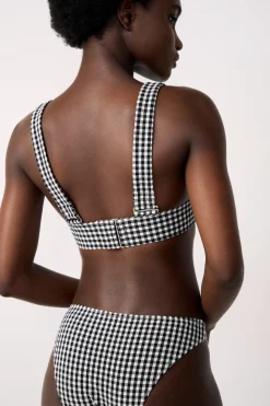 ETAM Top triangular con de cuadro vichy ESTAMPADO