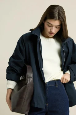 New ETAM Trench à capuche avec coton ENCRE