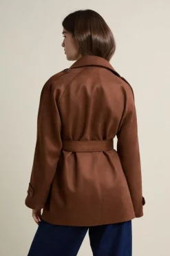 New ETAM Trench mi-long ceinturé CAMEL