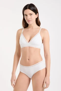 Discount ETAM Triángulo sin aros, almohadillas de algodón extraíbles BLANCO