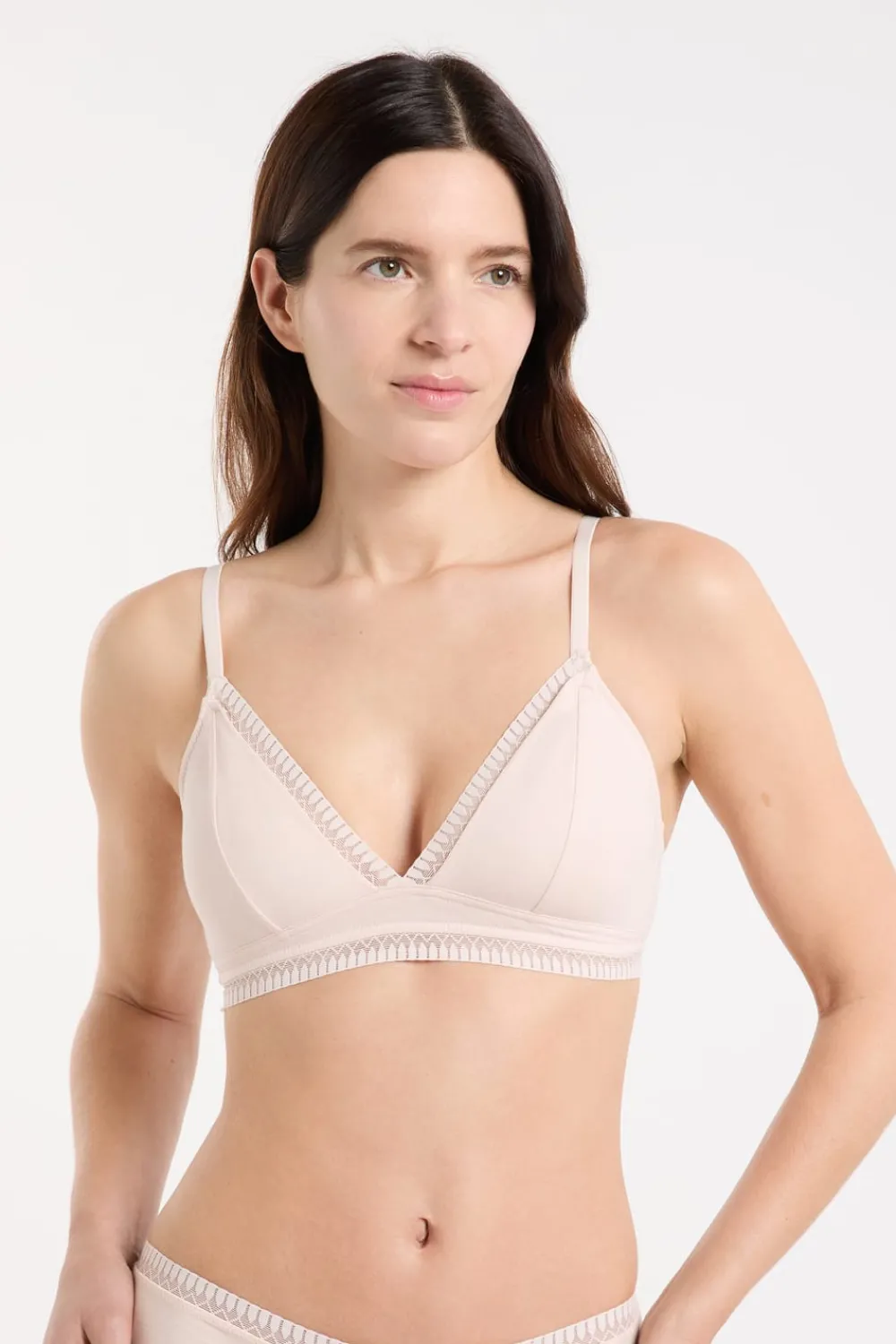 Clearance ETAM Triángulo sin aros, almohadillas de algodón extraíbles ROSA PÁLIDO