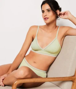 Outlet ETAM Triángulo sin aros de algodón ARCILLA