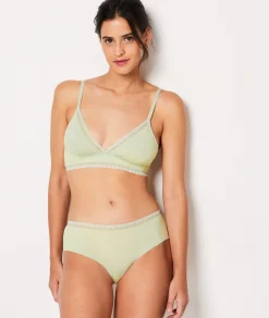 Outlet ETAM Triángulo sin aros de algodón ARCILLA