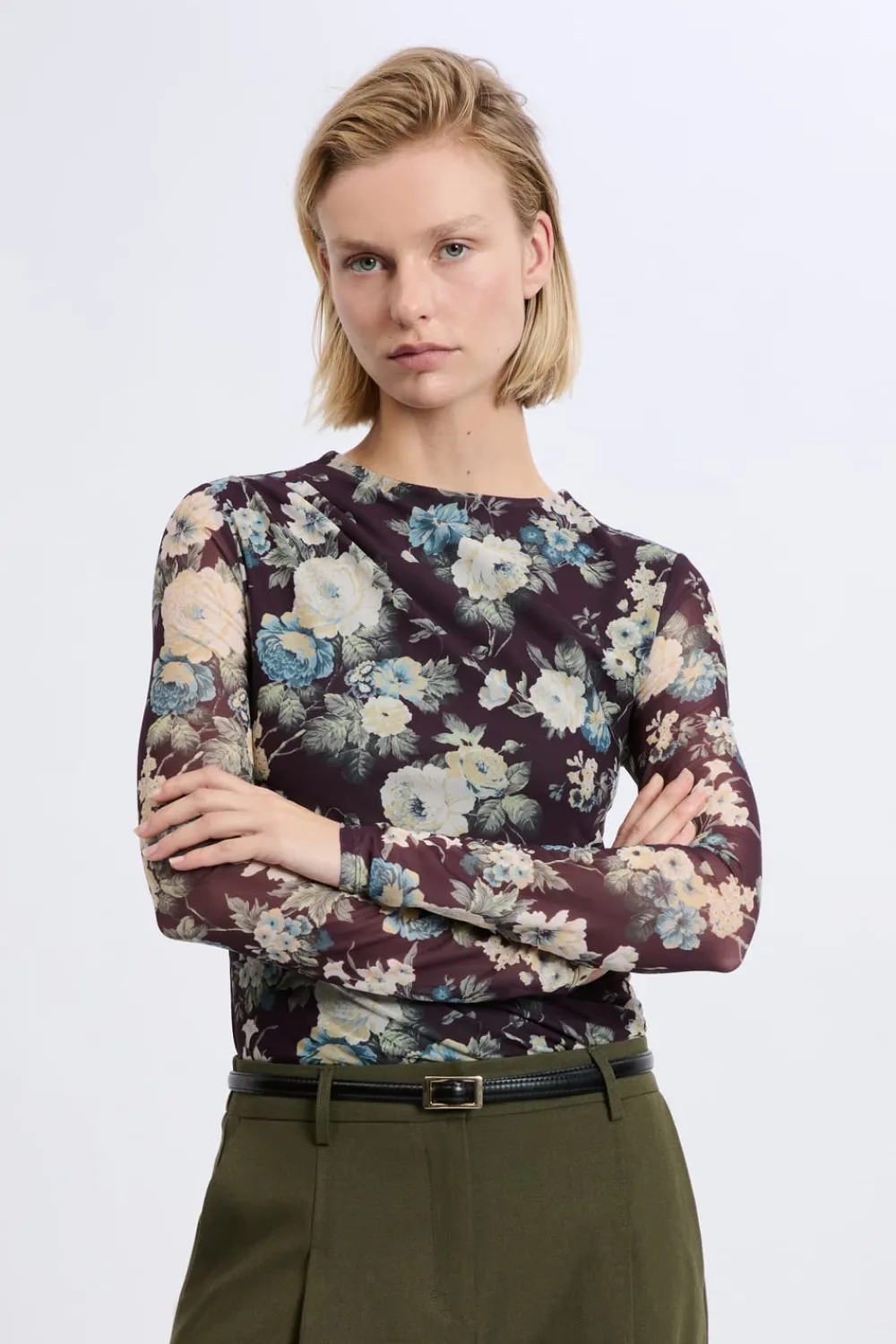 New ETAM T-shirt à motif fleuris IMP FD VIOLET.