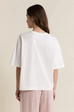 New ETAM T-shirt de pyjama manches courtes en coton ECRU