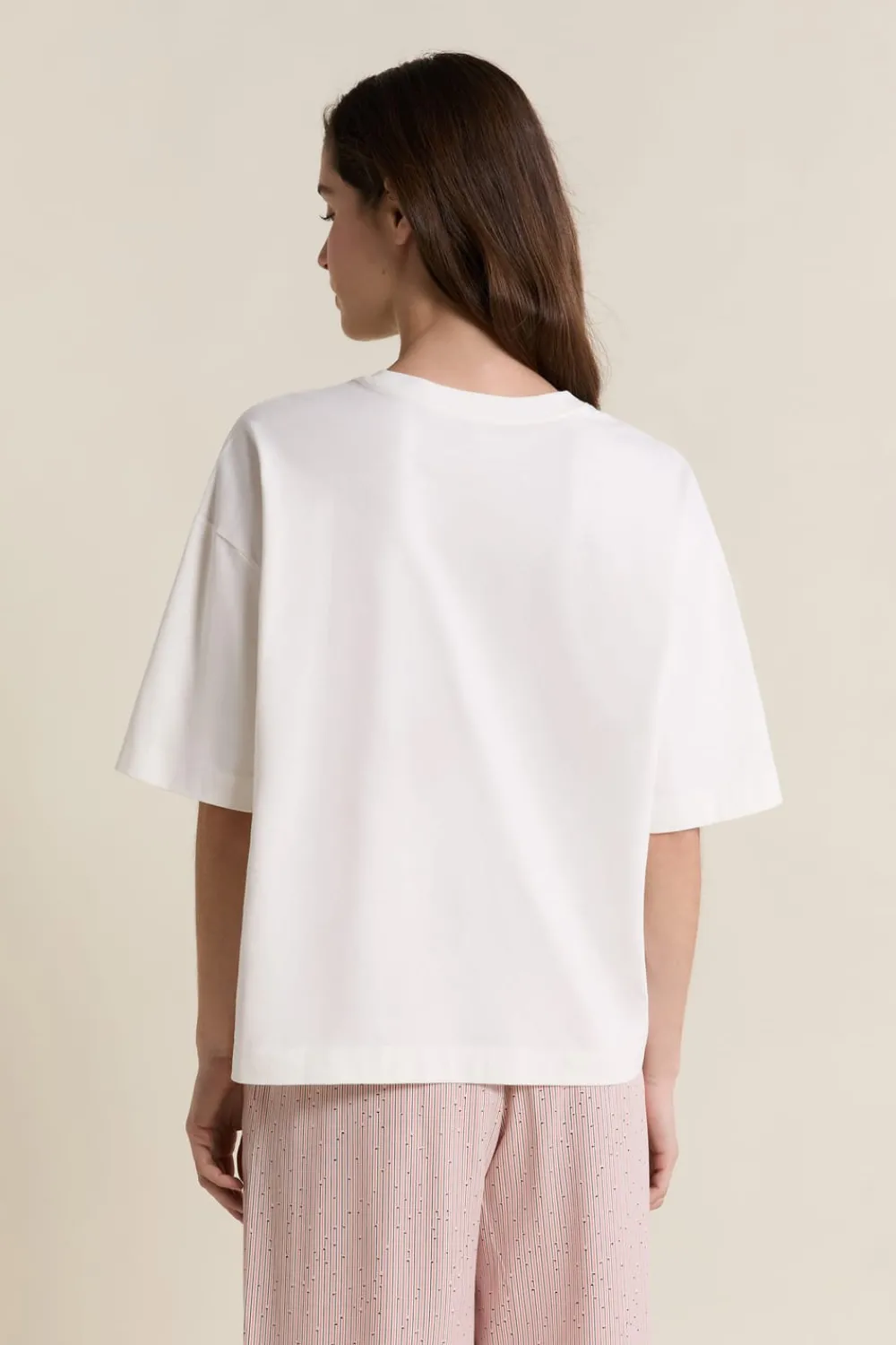 New ETAM T-shirt de pyjama manches courtes en coton ECRU