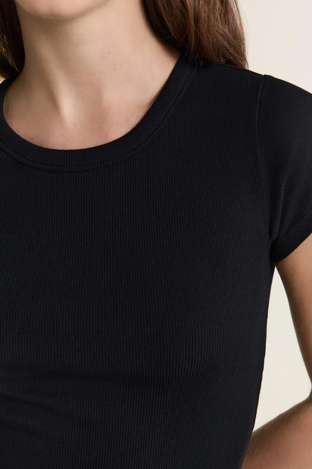 ETAM T-shirt de pyjama manches courtes avec coton NOIR