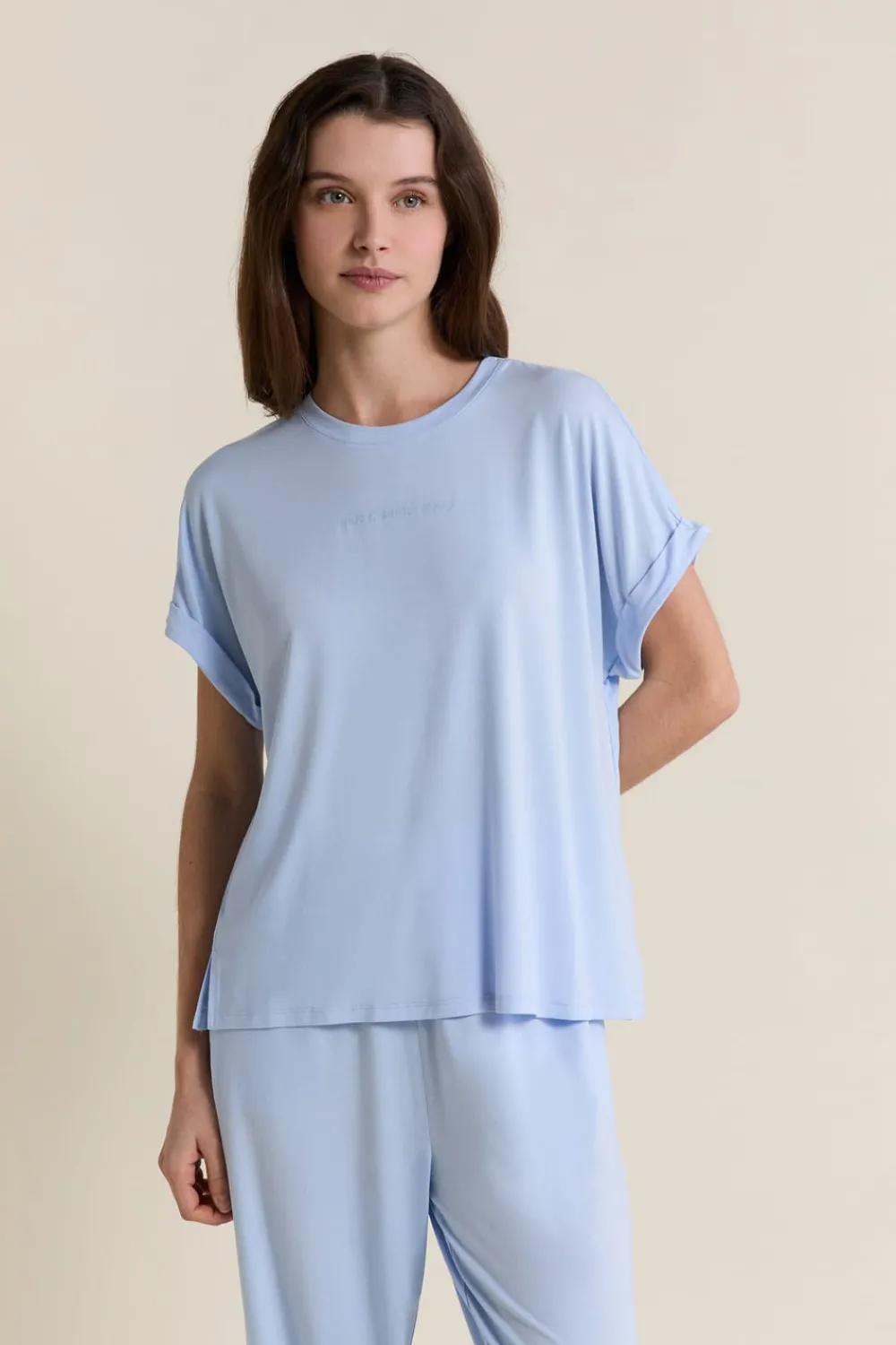 New ETAM T-shirt de pyjama manches courtes BLEU AZUR