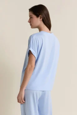 New ETAM T-shirt de pyjama manches courtes BLEU AZUR