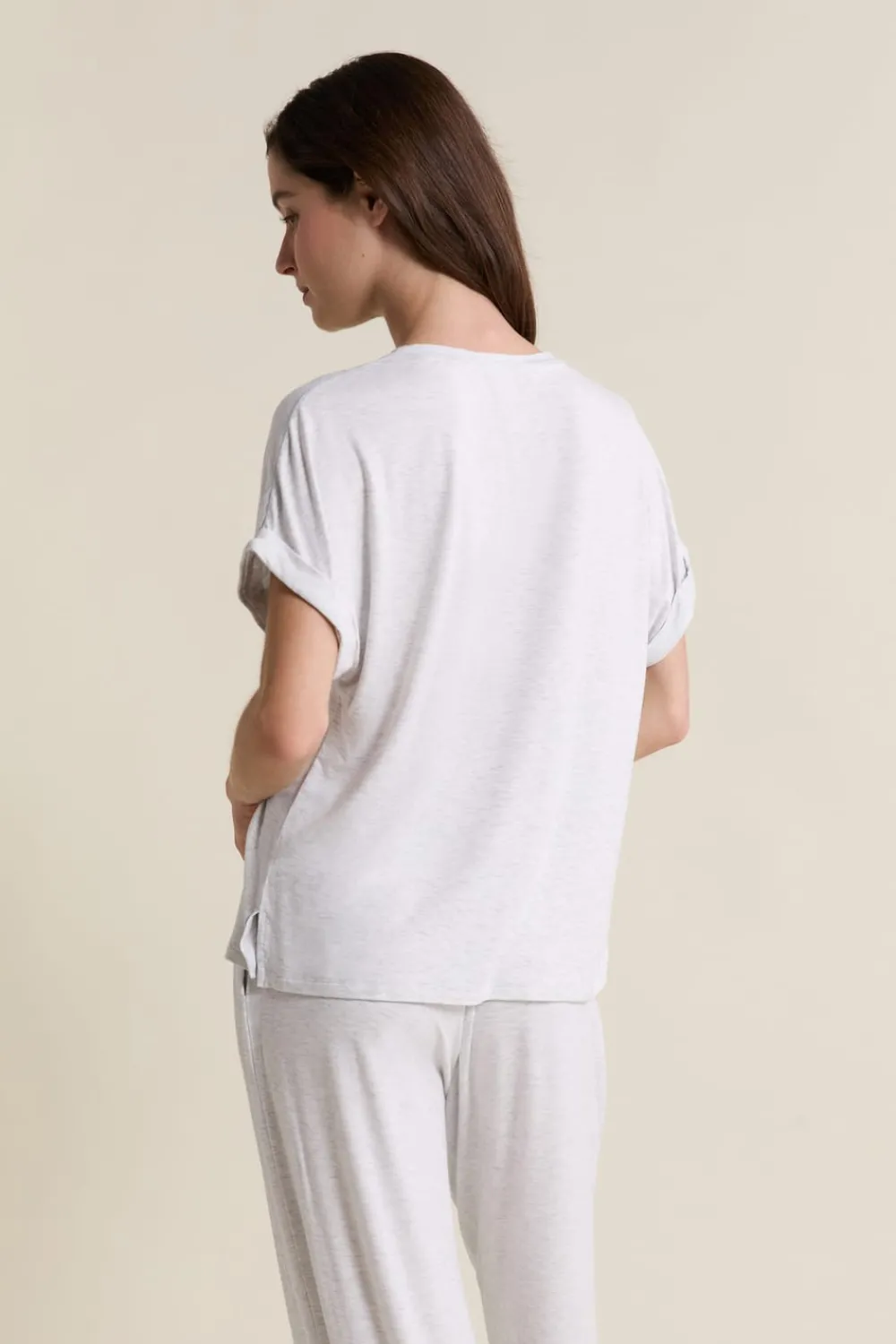 Hot ETAM T-shirt de pyjama manches courtes GRIS CLAIR