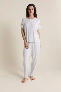 Hot ETAM T-shirt de pyjama manches courtes GRIS CLAIR