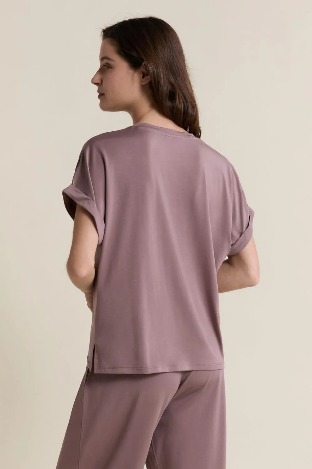 Hot ETAM T-shirt de pyjama manches courtes TAUPE