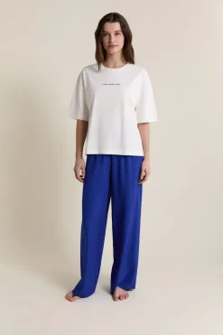 Outlet ETAM T-shirt de pyjama manches courtes en coton BLEU ROYAL