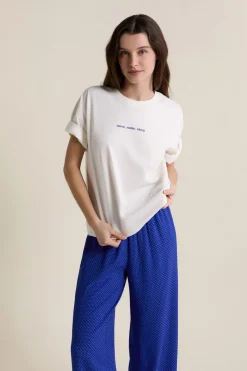Outlet ETAM T-shirt de pyjama manches courtes en coton BLEU ROYAL