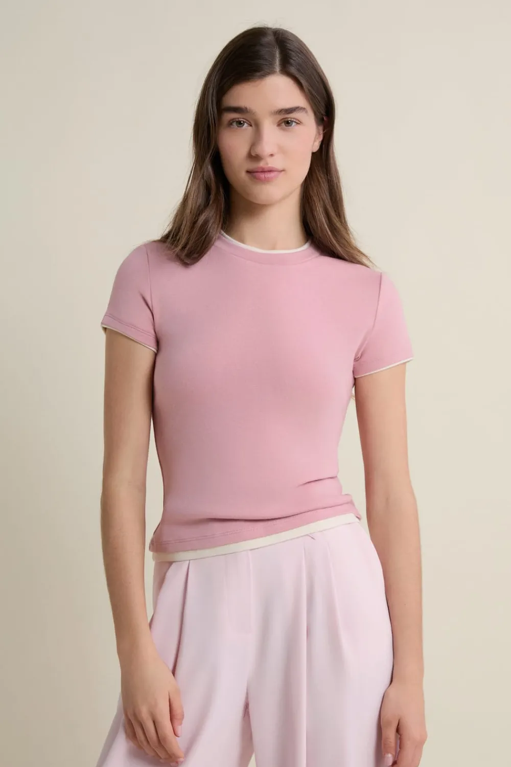 Best ETAM Tshirt manches courtes col rond ROSE
