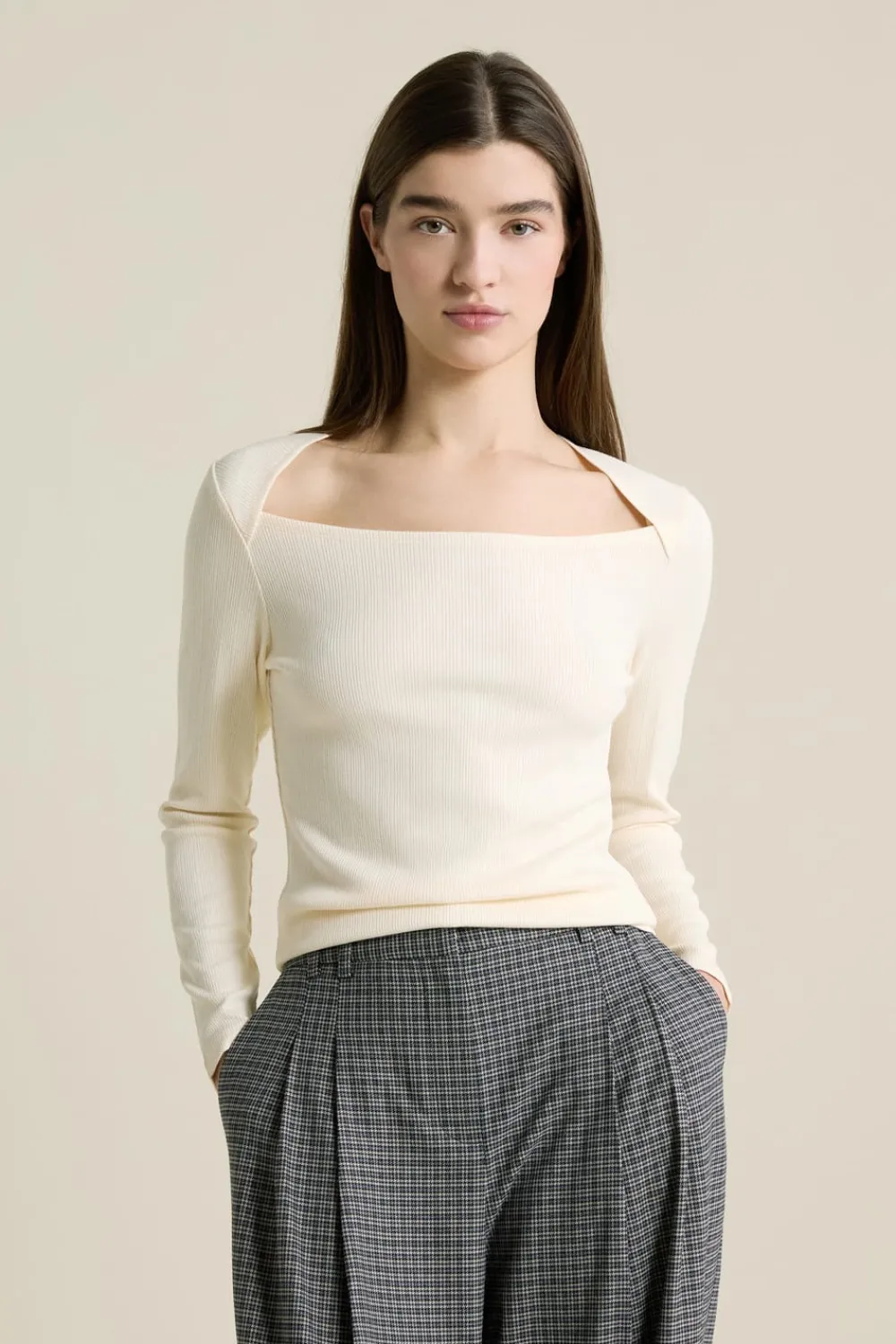 Online ETAM T-shirt manches longues encolure carrée LIN