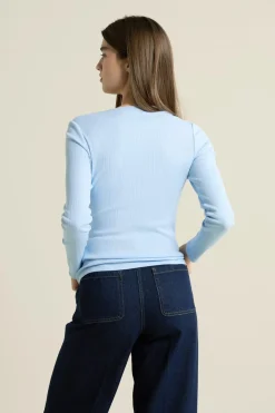 Online ETAM T-shirt manches longues encolure carrée BLEU