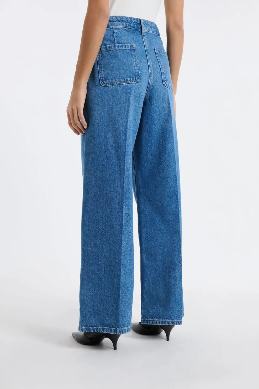 Online ETAM Vaqueros anchos de algodón AZUL