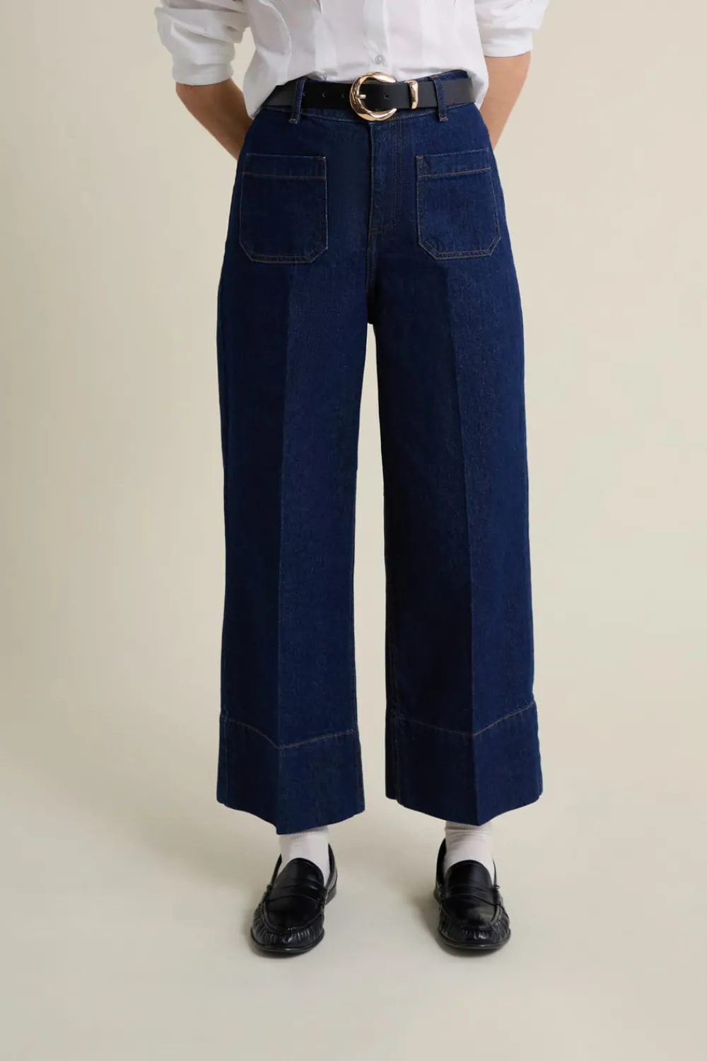 Discount ETAM Vaqueros rectos con bolsillos delanteros azul denim