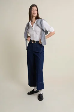 Discount ETAM Vaqueros rectos con bolsillos delanteros azul denim