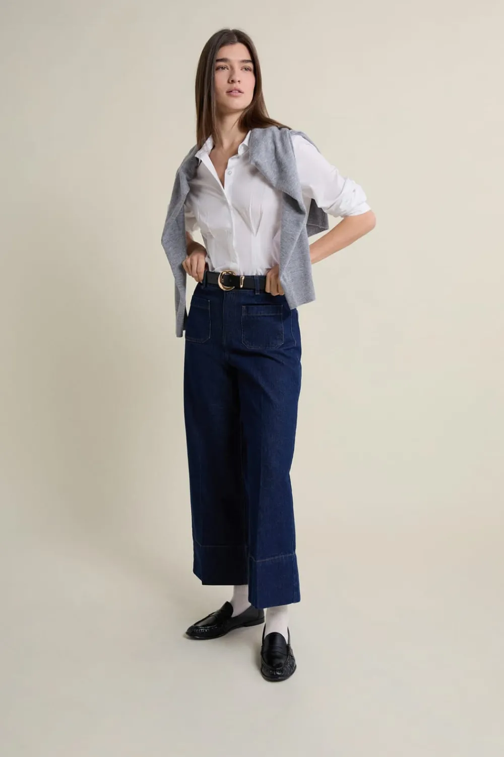 Discount ETAM Vaqueros rectos con bolsillos delanteros azul denim