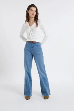 Discount ETAM Vaqueros rectos de algodón AZUL