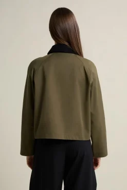 Discount ETAM Veste courte à col velours KAKI