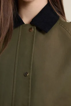 Discount ETAM Veste courte à col velours KAKI