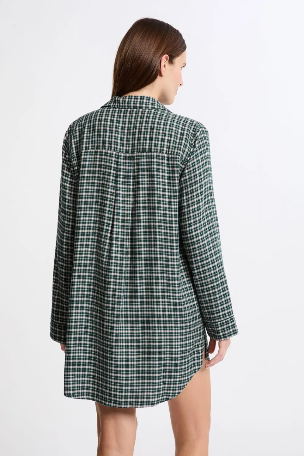 Discount ETAM Vestido camisero a cuadros VERDE
