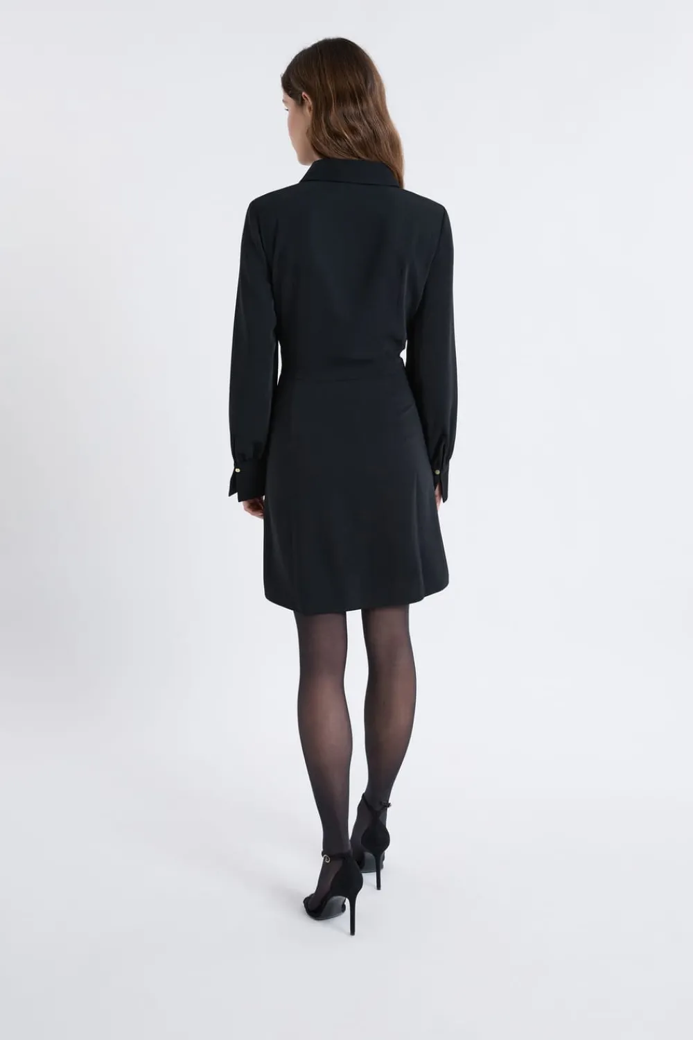 New ETAM Vestido camisero corto NEGRO