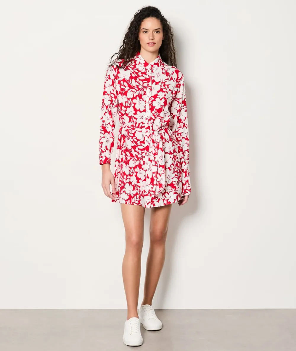 Hot ETAM Vestido camisero floral con cinturón IMP FD CORAIL