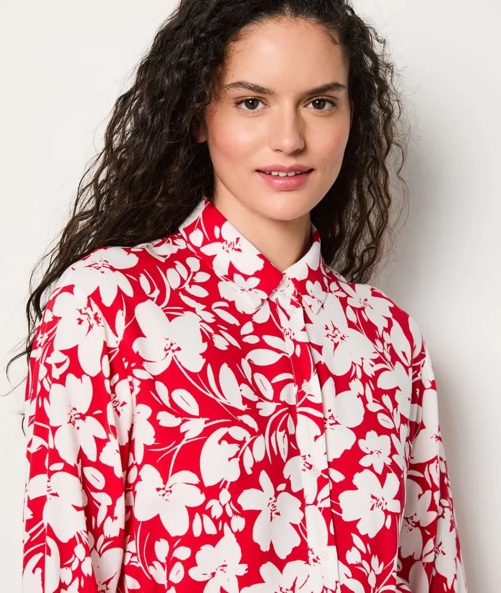 Hot ETAM Vestido camisero floral con cinturón IMP FD CORAIL