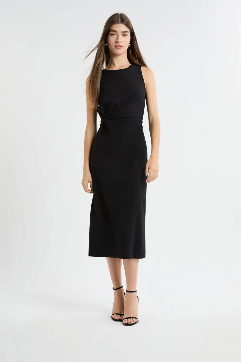 Clearance ETAM Vestido con detalle anudado NEGRO