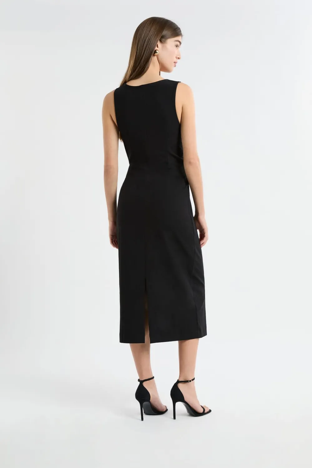 Clearance ETAM Vestido con detalle anudado NEGRO