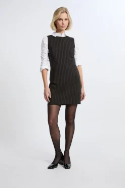 New ETAM Vestido corto a rayas NEGRO