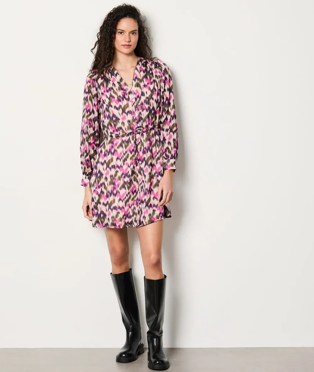 Clearance ETAM Vestido corto camisero estampado MULTICOLOR