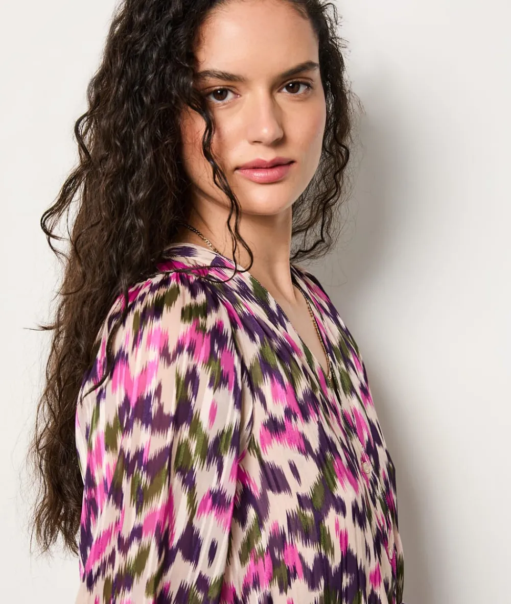 Clearance ETAM Vestido corto camisero estampado MULTICOLOR