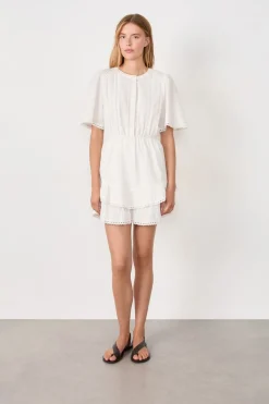 ETAM Vestido de algodón con bordado ECRU
