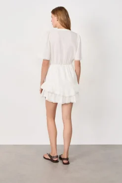 ETAM Vestido de algodón con bordado ECRU