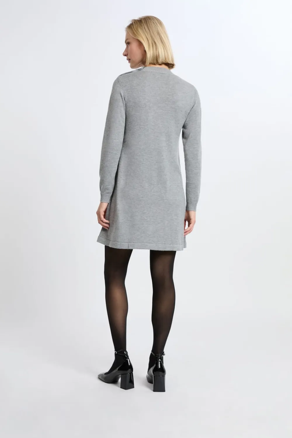Discount ETAM Vestido de manga larga con lana GRIS