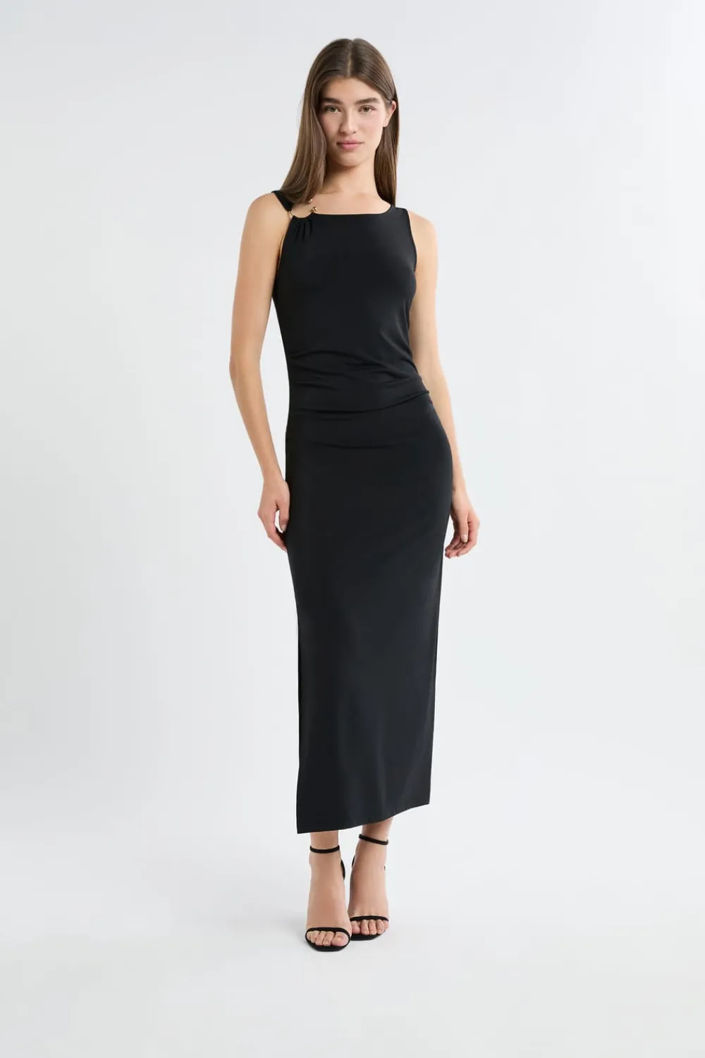 Discount ETAM Vestido largo ajustado NEGRO