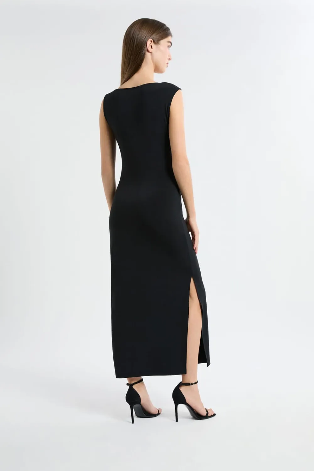 Discount ETAM Vestido largo ajustado NEGRO