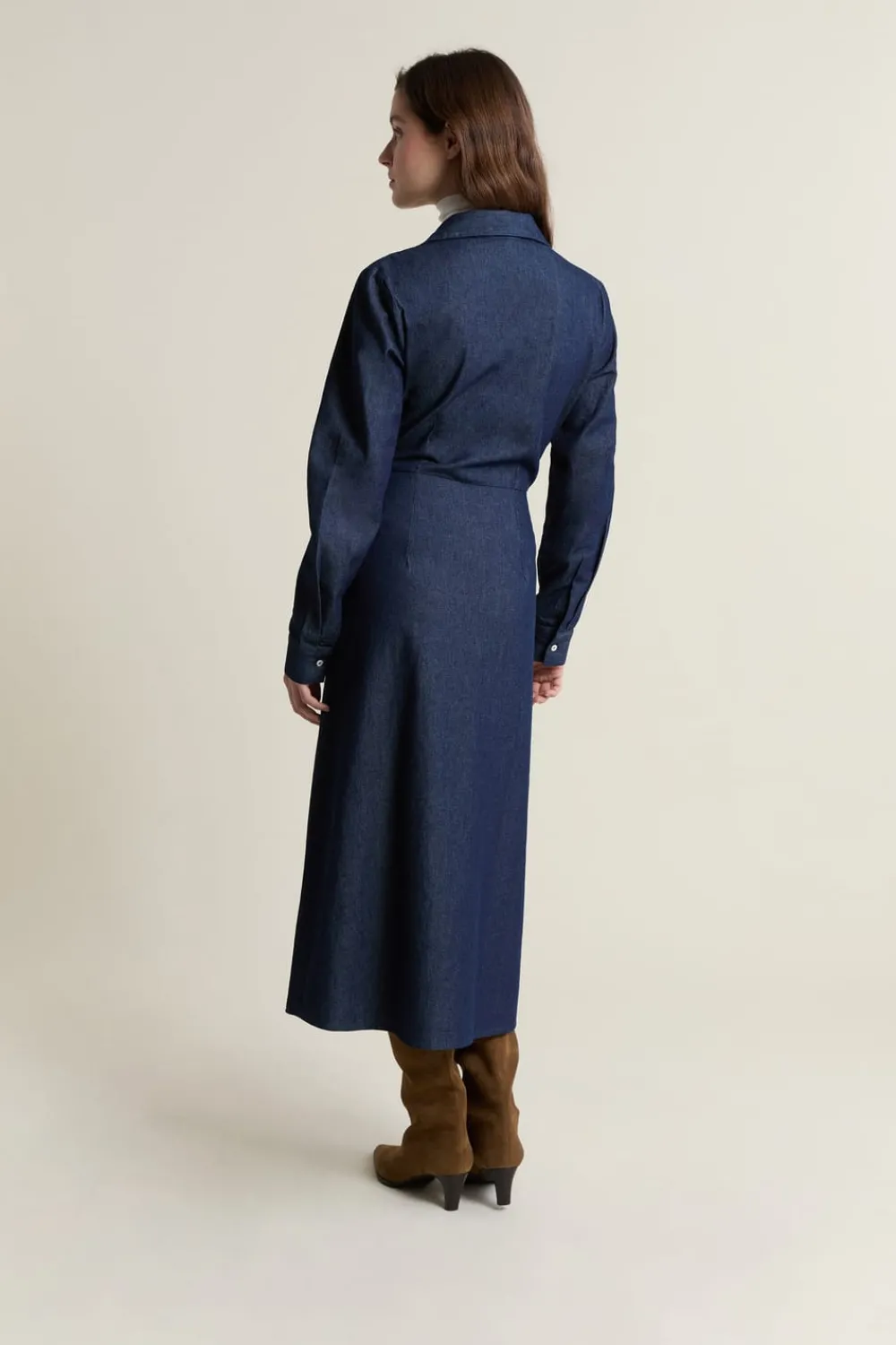 Best ETAM Vestido largo cruzado de algodón AZUL REAL