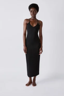 Clearance ETAM Vestido largo de playa brillante PLATA