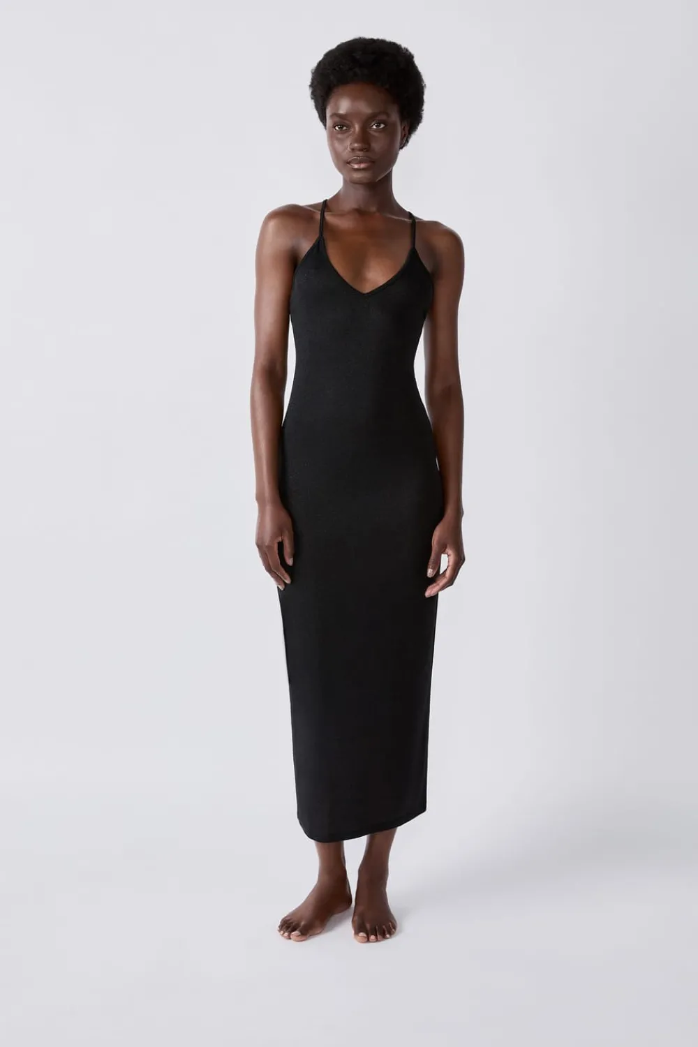 Clearance ETAM Vestido largo de playa brillante PLATA